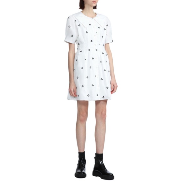 b+ab Asymmetric‎ Button Down Dress Cotton Lined Collared Size Small New MSRP$384 - Picture 1 of 13